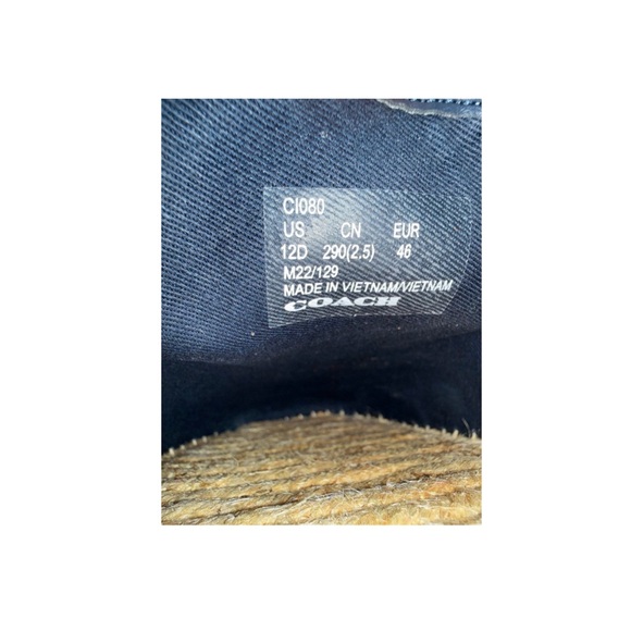 Coach Denim Logo Espadrilles Size 12D NIB Summer Slip Ons - Picture 8 of 11